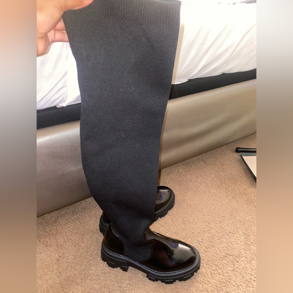 ASOS black Knee high boots